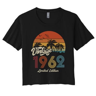 61st Birthday Vintage Limited Edition 1962 Women's Crop Top Tee