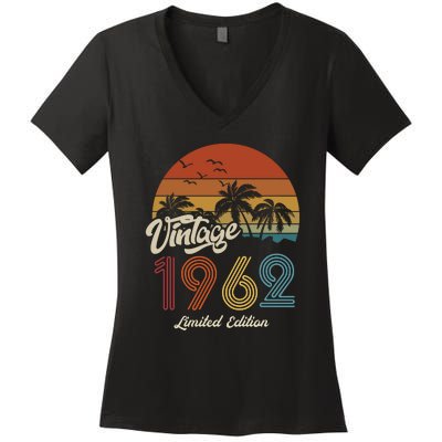 61st Birthday Vintage Limited Edition 1962 Women's V-Neck T-Shirt