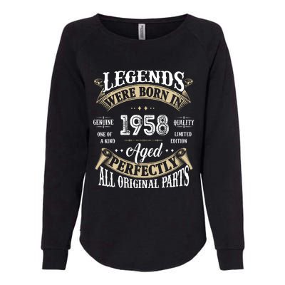 64th Birthday Vintage Legends Born In 1958 Womens California Wash Sweatshirt