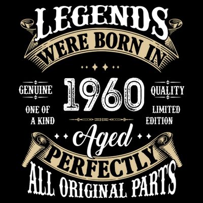 62th Birthday Vintage Legends Born In 1960 T-Shirt
