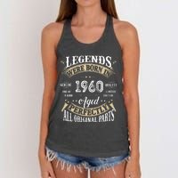 62th Birthday Vintage Legends Born In 1960 Women's Knotted Racerback Tank