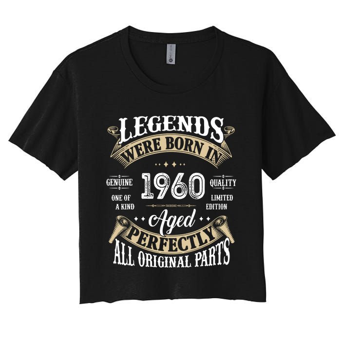 62th Birthday Vintage Legends Born In 1960 Women's Crop Top Tee