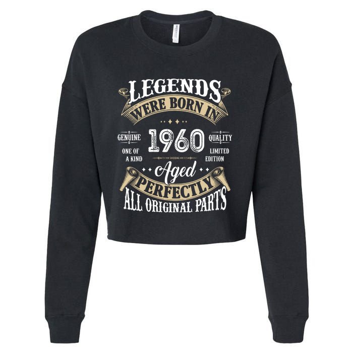 62th Birthday Vintage Legends Born In 1960 Cropped Pullover Crew