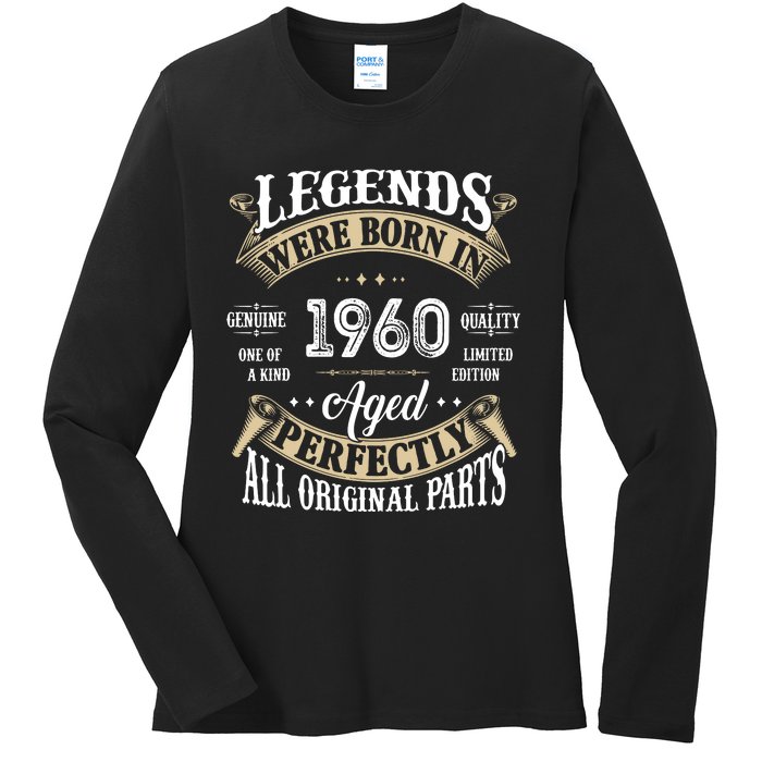 62th Birthday Vintage Legends Born In 1960 Ladies Long Sleeve Shirt