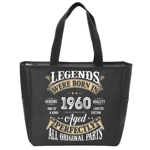 62th Birthday Vintage Legends Born In 1960 Zip Tote Bag
