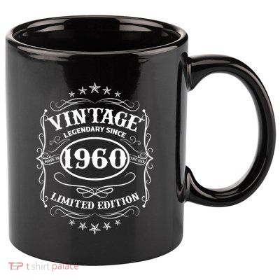 64th Birthday Vintage Legends Born In 1960 64 Years Old 11oz C Handle Ceramic Mug