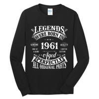 63rd Birthday Vintage Legends Born In 1961 63 Years Old Tall Long Sleeve T-Shirt