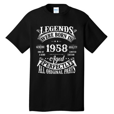 67th Birthday Vintage Legends Born In 1958 67 Years Old Tall T-Shirt