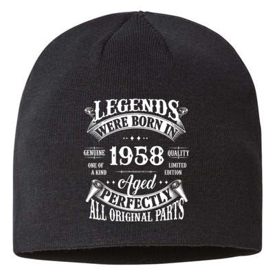 67th Birthday Vintage Legends Born In 1958 67 Years Old Sustainable Beanie