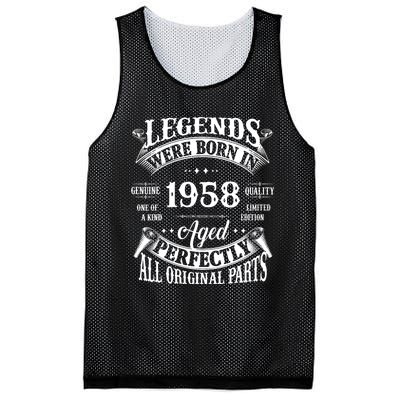 67th Birthday Vintage Legends Born In 1958 67 Years Old Mesh Reversible Basketball Jersey Tank