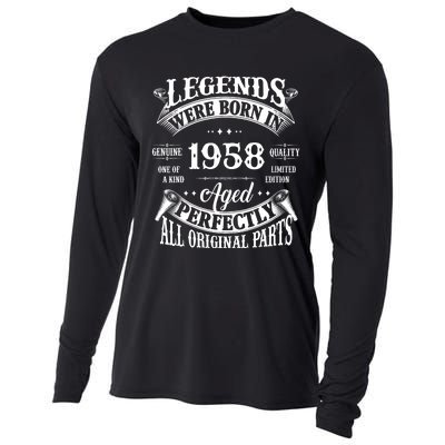 67th Birthday Vintage Legends Born In 1958 67 Years Old Cooling Performance Long Sleeve Crew