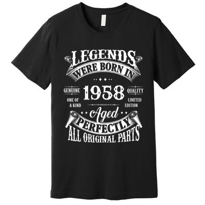 67th Birthday Vintage Legends Born In 1958 67 Years Old Premium T-Shirt