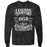 67th Birthday Vintage Legends Born In 1958 67 Years Old Tie-Dye Long Sleeve Shirt