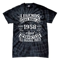 67th Birthday Vintage Legends Born In 1958 67 Years Old Tie-Dye T-Shirt