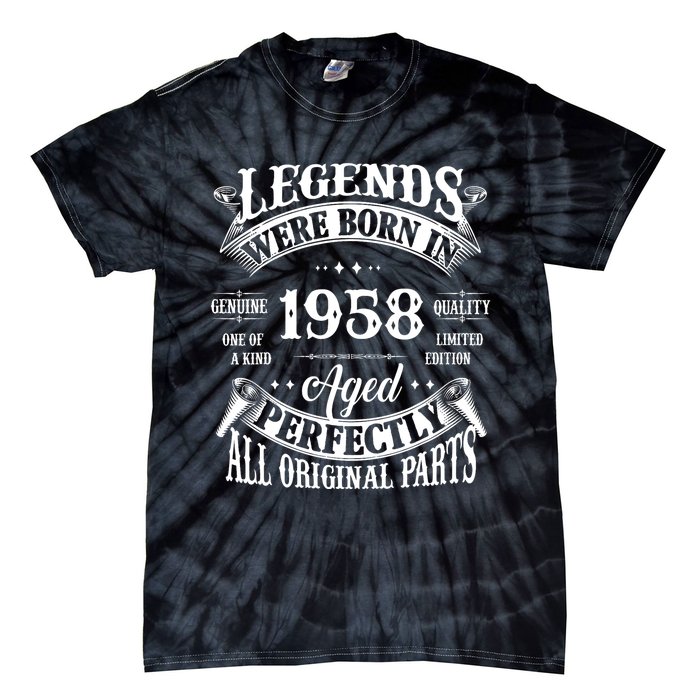 67th Birthday Vintage Legends Born In 1958 67 Years Old Tie-Dye T-Shirt