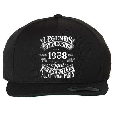 67th Birthday Vintage Legends Born In 1958 67 Years Old Wool Snapback Cap