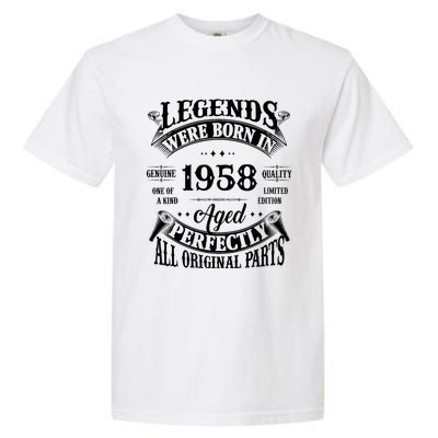 67th Birthday Vintage Legends Born In 1958 67 Years Old Garment-Dyed Heavyweight T-Shirt