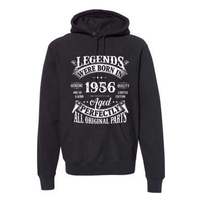 68th Birthday Vintage Legends Born In 1956 68 Years Old Premium Hoodie