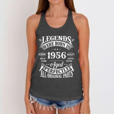 68th Birthday Vintage Legends Born In 1956 68 Years Old Women's Knotted Racerback Tank