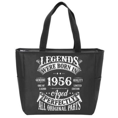 68th Birthday Vintage Legends Born In 1956 68 Years Old Zip Tote Bag