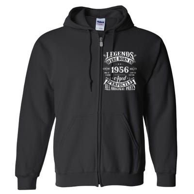 68th Birthday Vintage Legends Born In 1956 68 Years Old Full Zip Hoodie