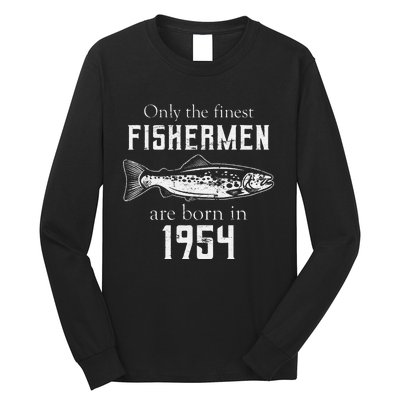 67th Birthday Vintage 1954 Fishing Fisherman 67 Year Old Long Sleeve Shirt