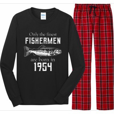 67th Birthday Vintage 1954 Fishing Fisherman 67 Year Old Long Sleeve Pajama Set