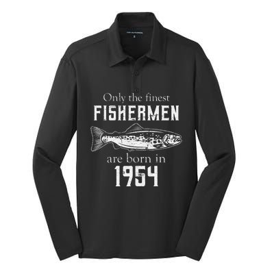 67th Birthday Vintage 1954 Fishing Fisherman 67 Year Old Silk Touch Performance Long Sleeve Polo