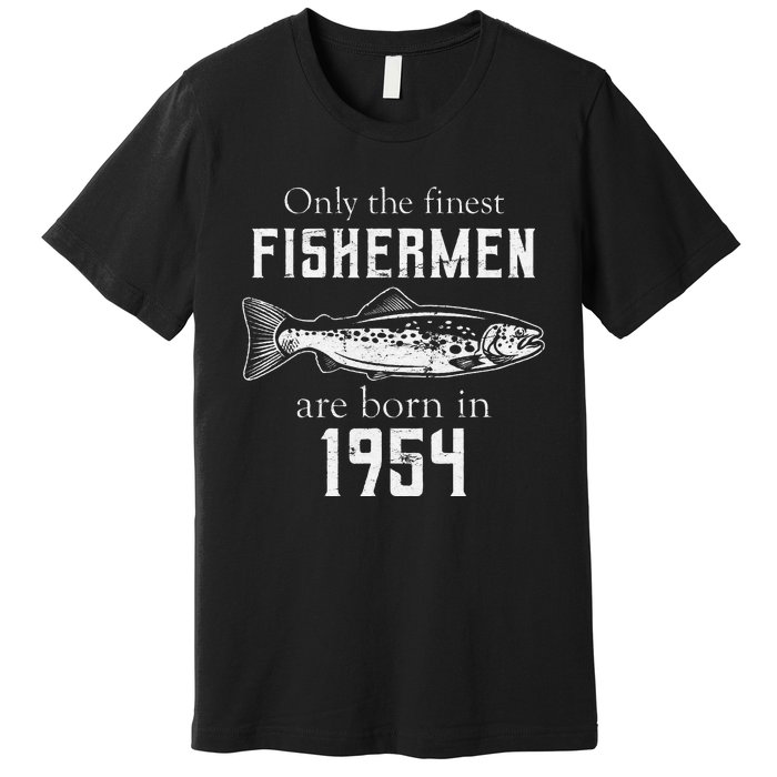 67th Birthday Vintage 1954 Fishing Fisherman 67 Year Old Premium T-Shirt