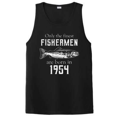 67th Birthday Vintage 1954 Fishing Fisherman 67 Year Old PosiCharge Competitor Tank