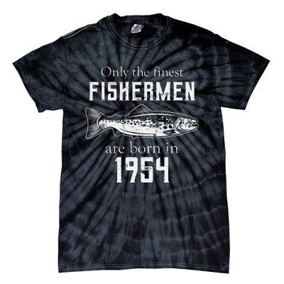 67th Birthday Vintage 1954 Fishing Fisherman 67 Year Old Tie-Dye T-Shirt