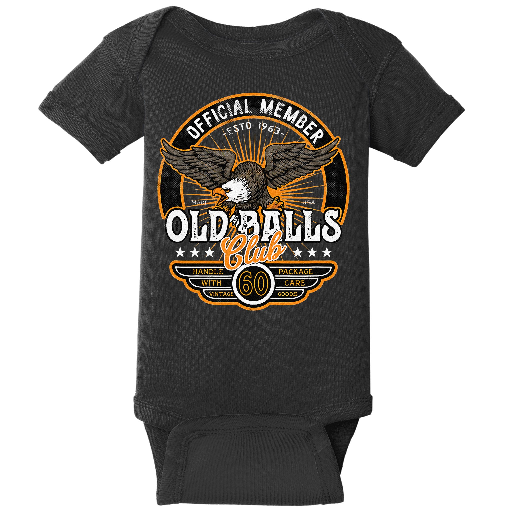60th Birthday Vintage 1963 Old Balls Club 60 For's 60th Baby Bodysuit