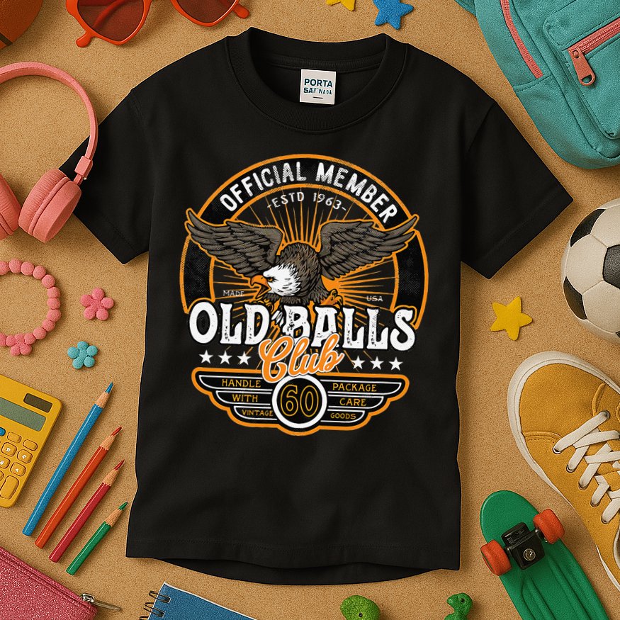 60th Birthday Vintage 1963 Old Balls Club 60 For's 60th Kids T-Shirt