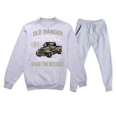 63rd Birthday Vintage Old Banger 63 Years Old Premium Crewneck Sweatsuit Set