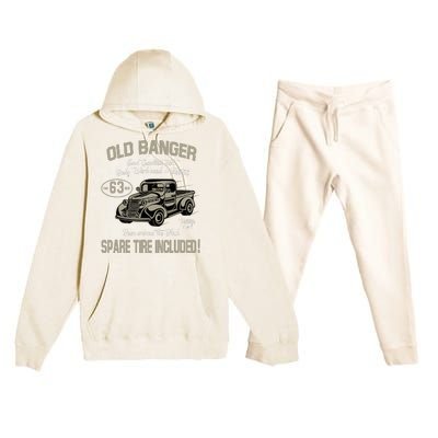 63rd Birthday Vintage Old Banger 63 Years Old Premium Hooded Sweatsuit Set