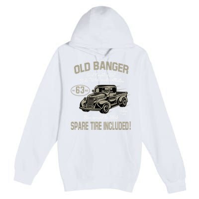 63rd Birthday Vintage Old Banger 63 Years Old Premium Pullover Hoodie