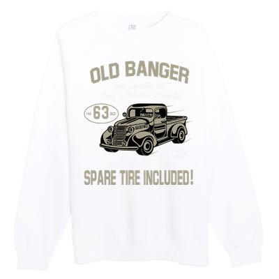 63rd Birthday Vintage Old Banger 63 Years Old Premium Crewneck Sweatshirt