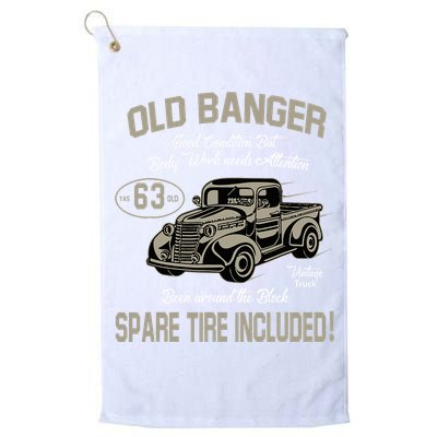 63rd Birthday Vintage Old Banger 63 Years Old Platinum Collection Golf Towel