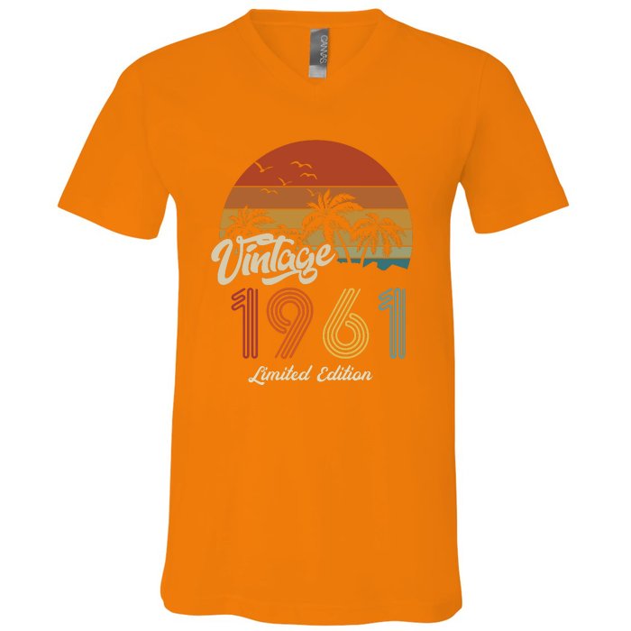 62nd Birthday Vintage Limited Edition 1961 V-Neck T-Shirt