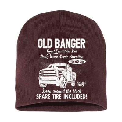 60th Birthday Vintage Old Banger 60 Years Old Good Condition But Bodywork Needs Short Acrylic Beanie