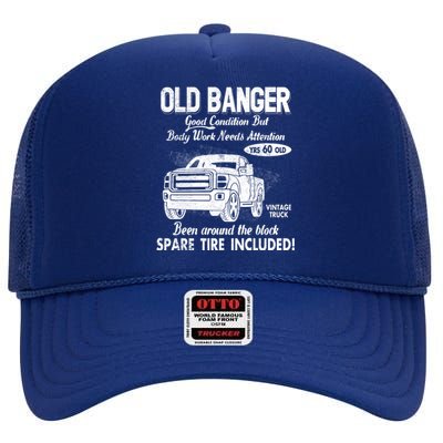 60th Birthday Vintage Old Banger 60 Years Old Good Condition But Bodywork Needs High Crown Mesh Back Trucker Hat