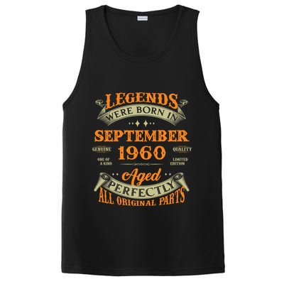 63rd Birthday Vintage Legends Born In September 1960 Cute Gift PosiCharge Competitor Tank