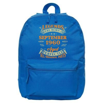 63rd Birthday Vintage Legends Born In September 1960 Cute Gift 16 in Basic Backpack