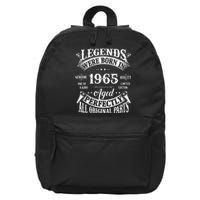 60th Birthday Vintage Legends Born In 1965 60 Years Old 16 in Basic Backpack