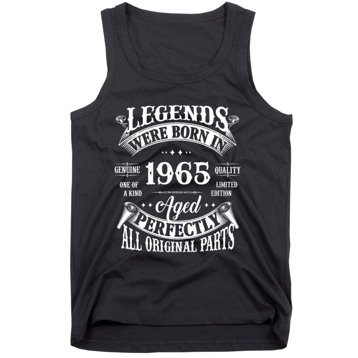 60th Birthday Vintage Legends Born In 1965 60 Years Old Tank Top