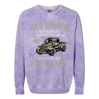 60th Birthday Vintage Old Banger 60 Years Old M.e.n Gift Retro Colorblast Crewneck Sweatshirt