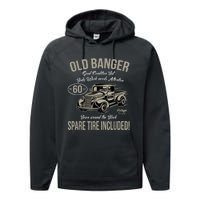 60th Birthday Vintage Old Banger 60 Years Old M.e.n Gift Retro Performance Fleece Hoodie