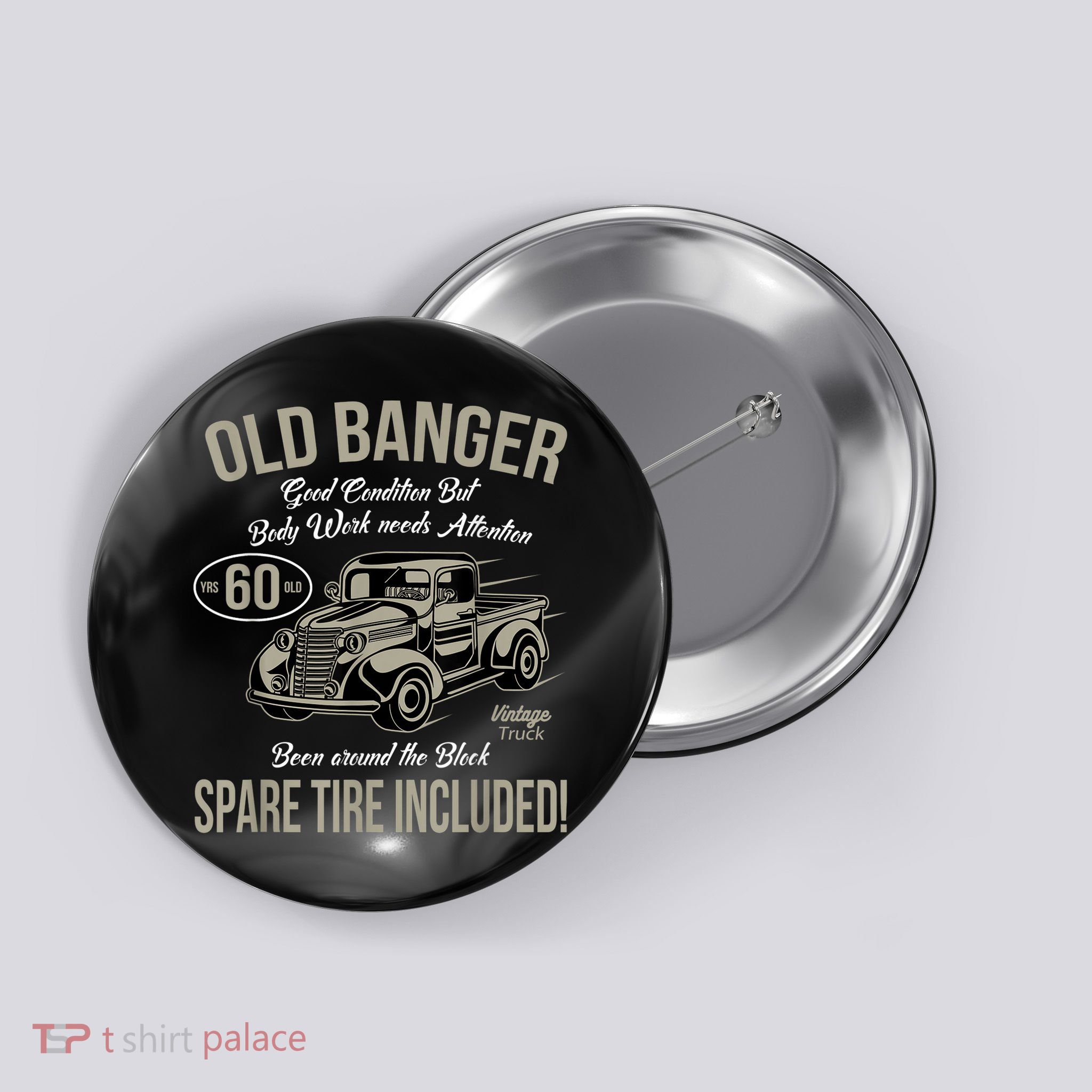 60th Birthday Vintage Old Banger 60 Years Old M.e.n Gift Retro Button