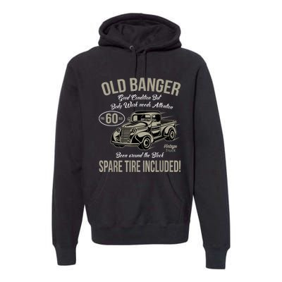 60th Birthday Vintage Old Banger 60 Years Old M.e.n Gift Retro Premium Hoodie