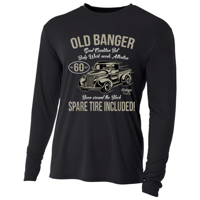 60th Birthday Vintage Old Banger 60 Years Old M.e.n Gift Retro Cooling Performance Long Sleeve Crew